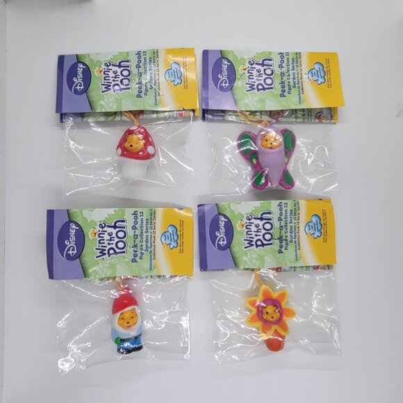 Winnie The Pooh Peek-a-Pooh #12 Garden Series Complete Set Of 8 + 1 Vending Card - Picture 3 of 16